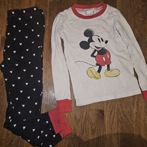 Pottery Barn Kids Disney Mickey Mouse Kids Pajamas - Red and Black, Size 6